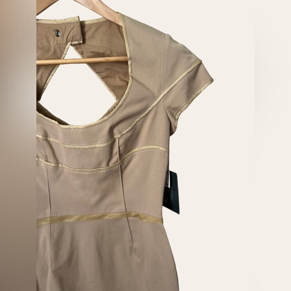 Zac Posen Khaki Eclipse Sheath Cocktail Dress Size 6 - Picture 12 of 16